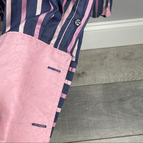 Ted Baker London Archive Men's 16 French Cuff Purple Striped Dress - Picture 13 of 15